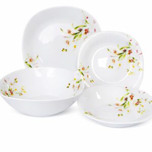 Set de masă OPAL NOU, pătrat – 19 piese, model Flori de Câmp