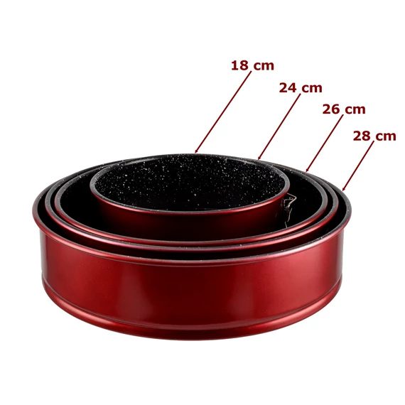 Formă de tort Metal Red Line cu inel detașabil – 18 cm, antiaderentă
