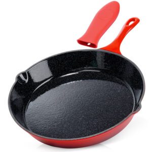 Tigaie din fontă emailată cu protecție din silicon pentru mâner, 20 cm