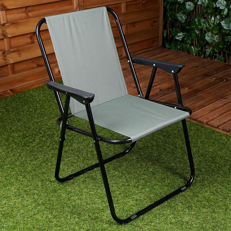 Scaun de camping pliabil, 54 × 44,5 × 72,5 cm, gri