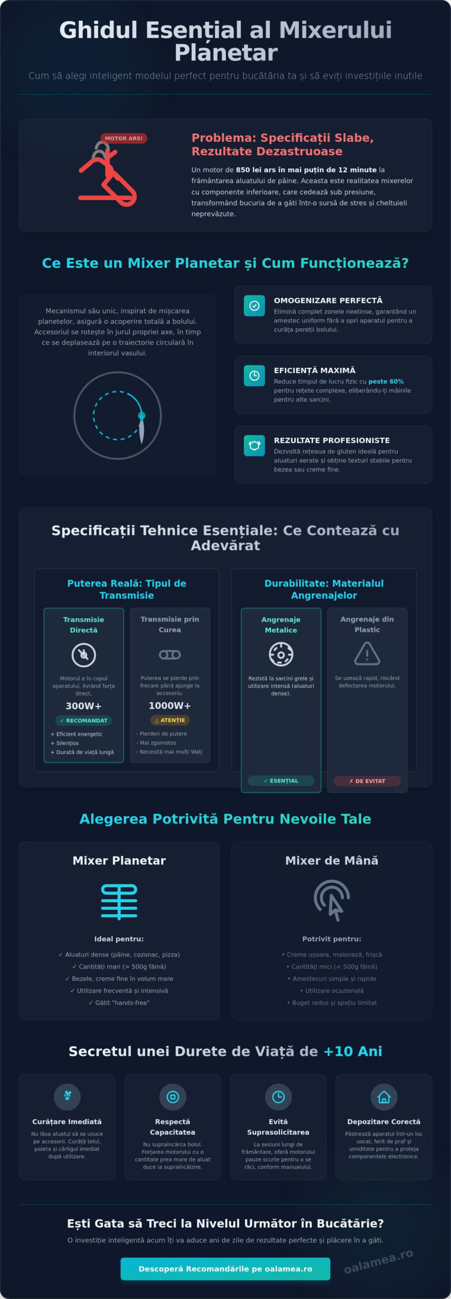 Mixer planetar: Ghid complet de achiziție și comparare în 2026