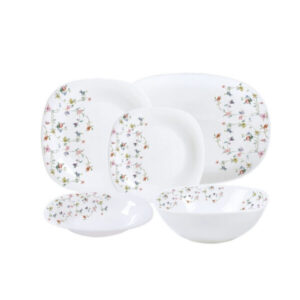 Set de masă OPAL, pătrat, 20 piese, model floral mic