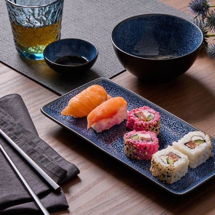 Set porțelan FUTARI SUSHI, 8 piese, negru / albastru închis