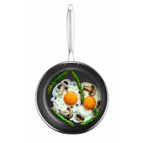 Tigaie BRATMAXX din inox cu strat antiaderent, 28 cm, model fagure, 4 straturi - imagine 4
