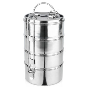 Recipient pentru alimente din inox, 4 nivele, 4 × 900 ml