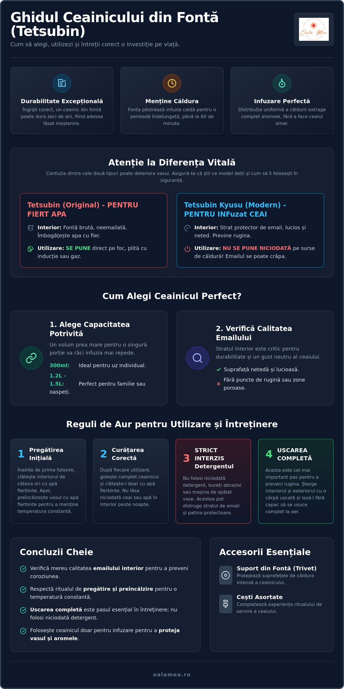 Ceainic din fontă pentru infuzii (Tetsubin): Ghid de utilizare și întreținere în 2026