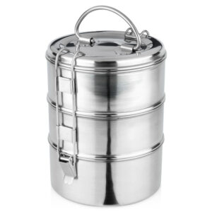 Recipient pentru alimente din inox, 3 nivele, 3 × 900 ml