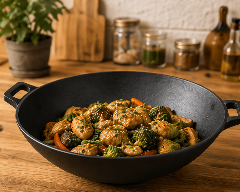 Wok mic din fontă Newalor, 31 cm